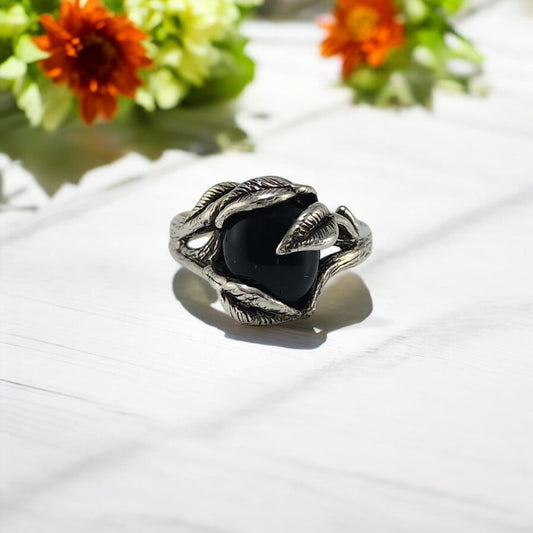 Bloodstone Leaf & Twig Statement Ring in Sterling Silver - DV Jewelry Designs