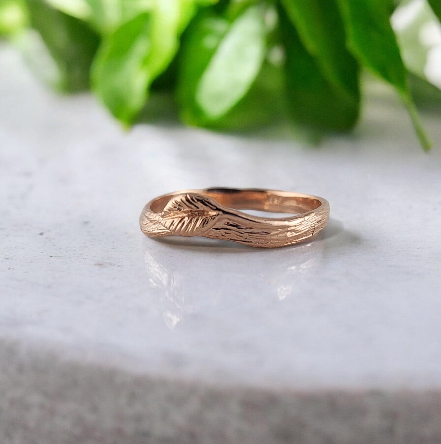 Pear Shaped Moissanite Twig Solid Gold Wedding Ring Set - DV Jewelry Designs