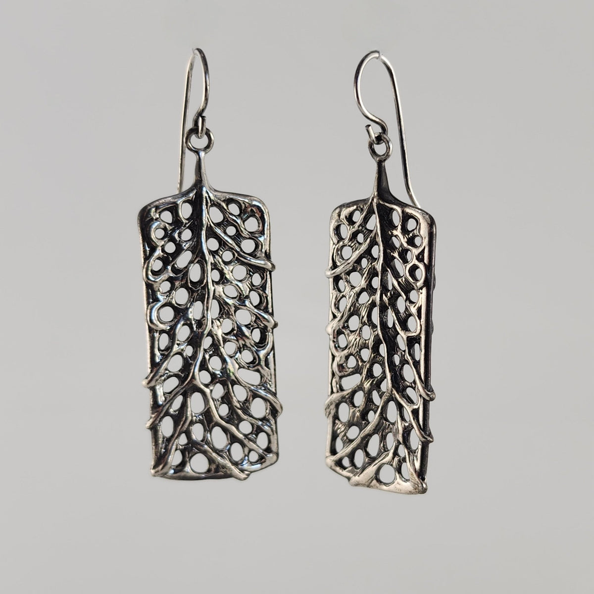 Sterling Silver Beach Style Earrings in a Sea Fan Coral Design - DV Jewelry Designs
