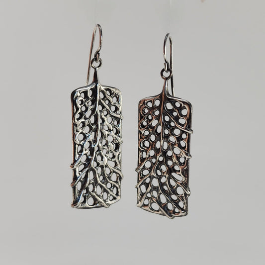Sterling Silver Beach Style Earrings in a Sea Fan Coral Design - DV Jewelry Designs