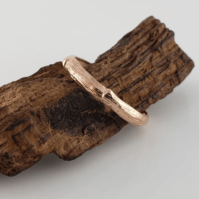 Twig Branch Wedding Band in Solid Gold - DV Jewelry Designs