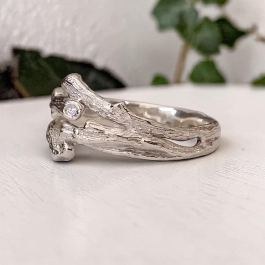 Handmade Twig Wedding Band - Unisex Branch Style Ring