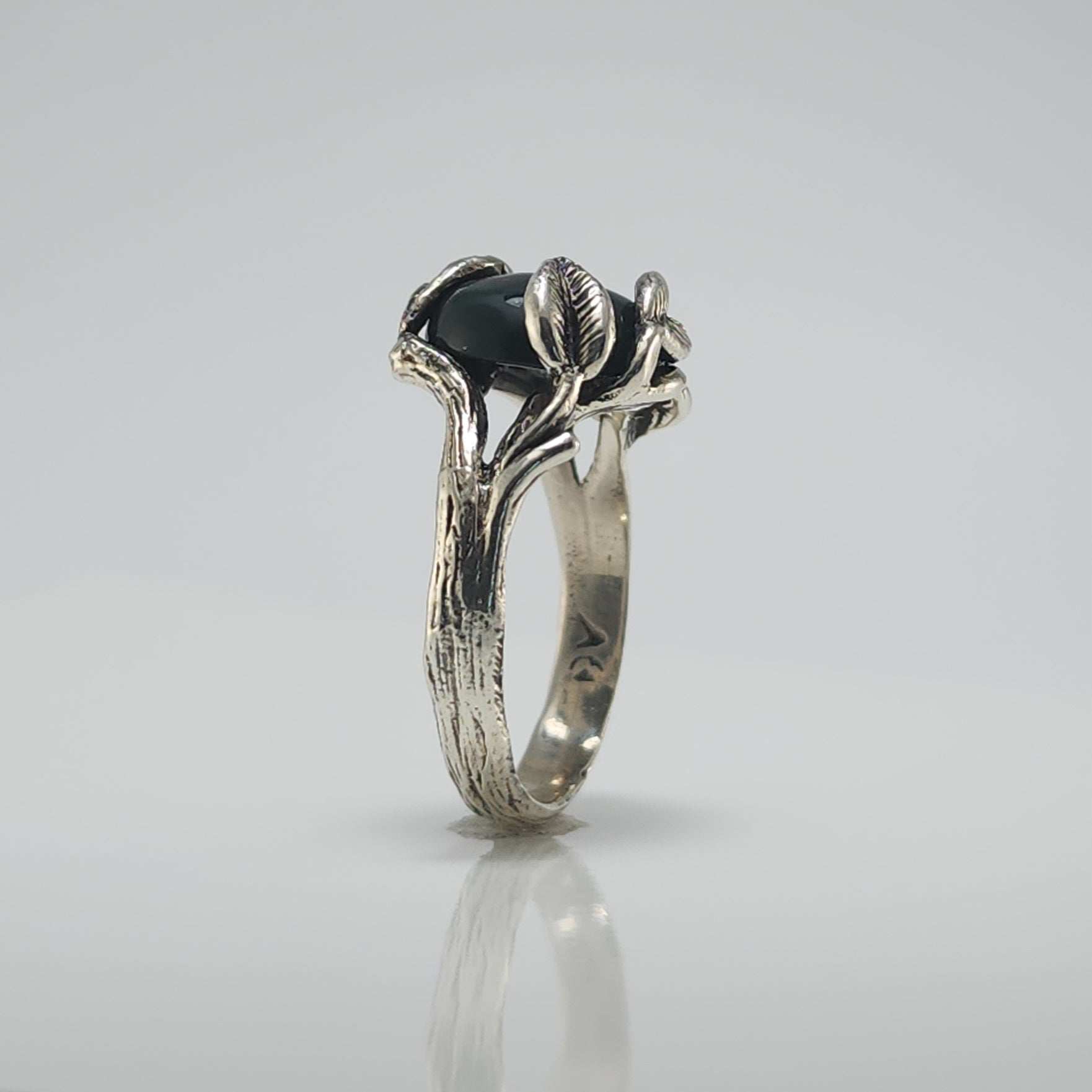 Bloodstone Leaf & Twig Statement Ring in Sterling Silver - DV Jewelry Designs