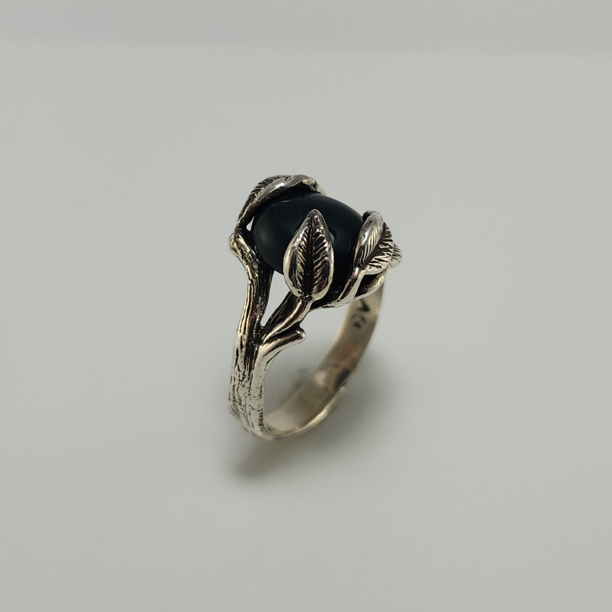 Bloodstone Leaf & Twig Statement Ring in Sterling Silver - DV Jewelry Designs
