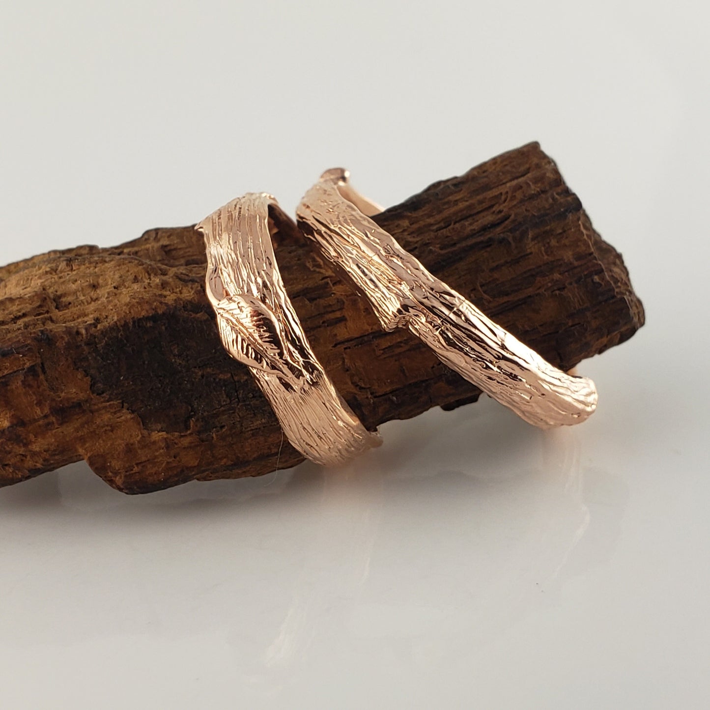 Unisex Twig Wedding Band Set