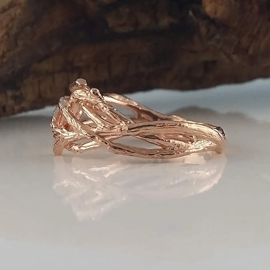 Handmade Branch Wedding Band: Nature-Inspired Ring
