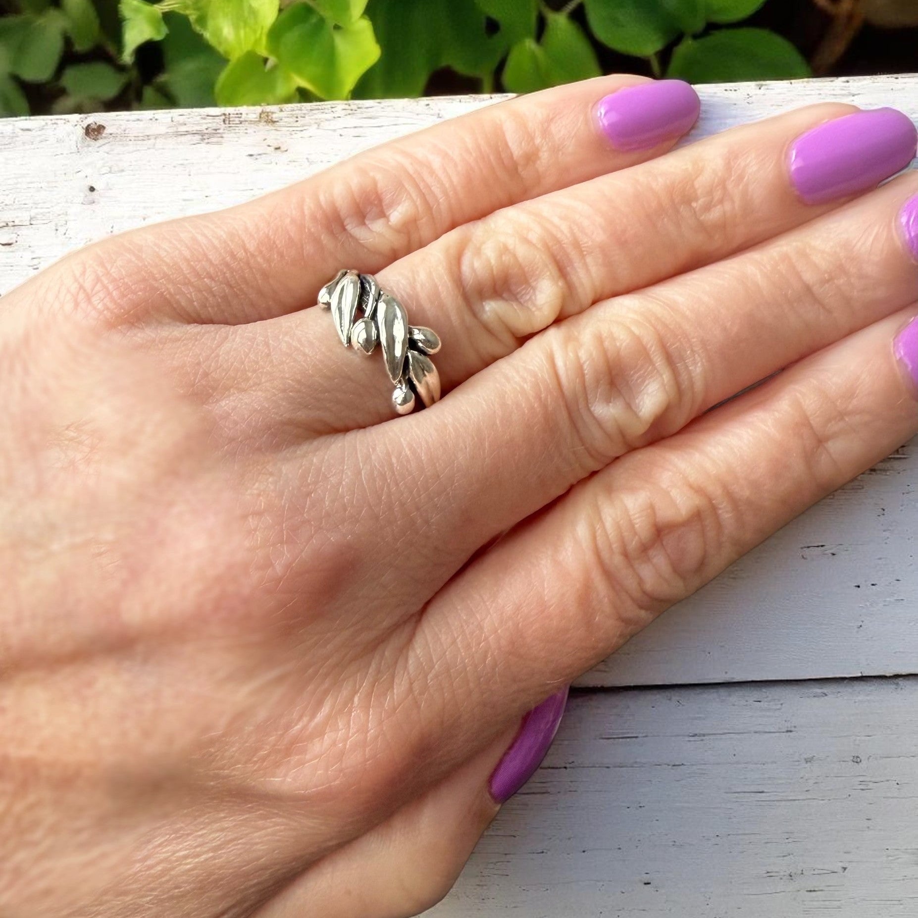 Olive Branch Leaf Statement Ring - DV Jewelry Designs