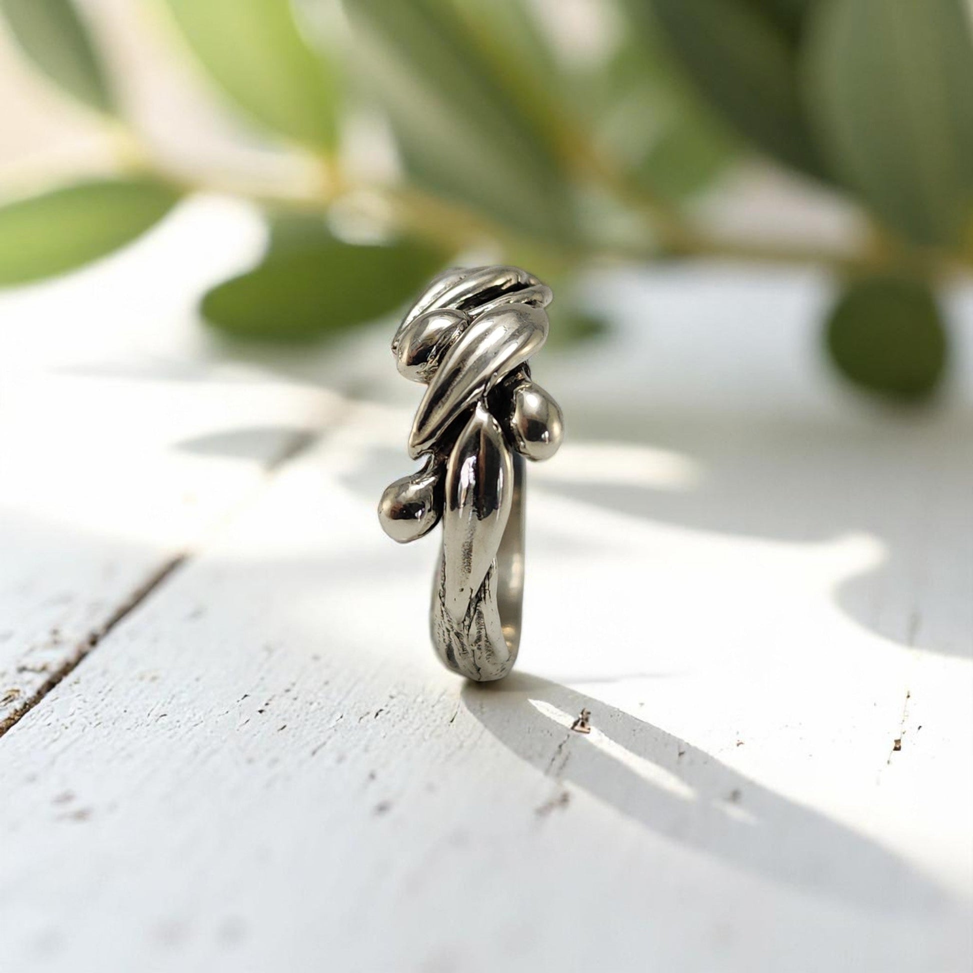 Olive Branch Leaf Statement Ring - DV Jewelry Designs