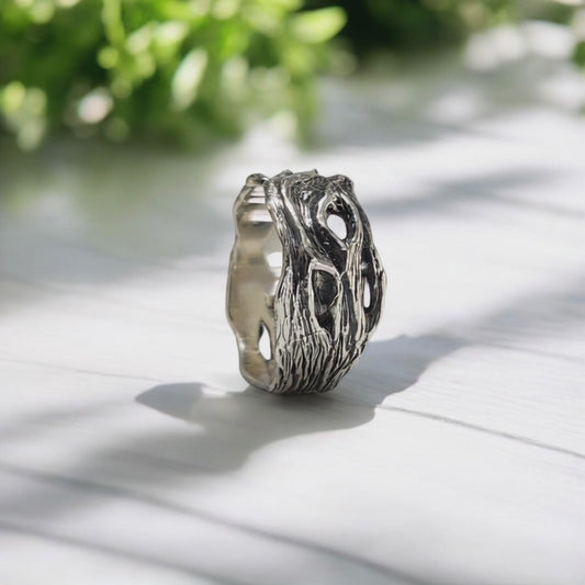 Driftwood Style Band in Sterling Silver