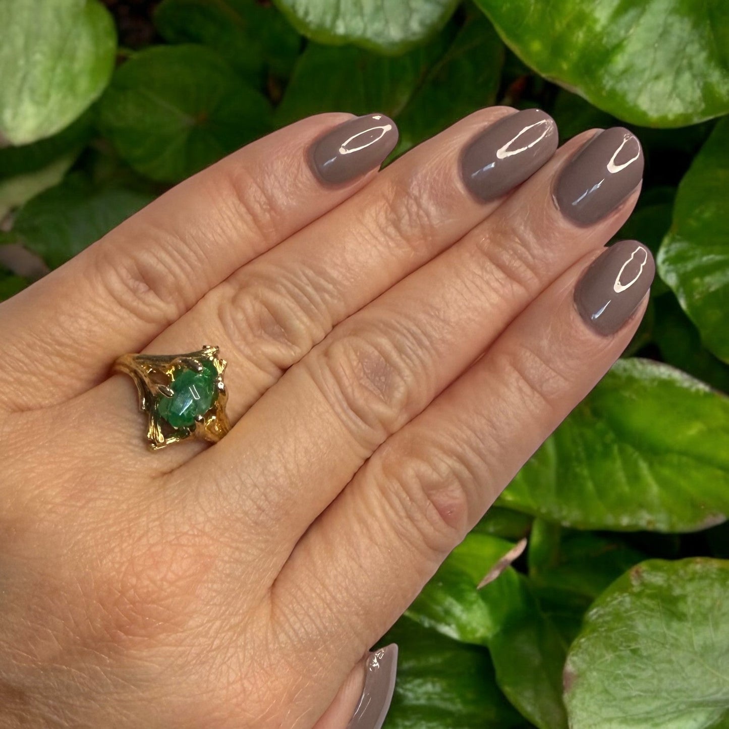 Raw Emerald Gold Ring - DV Jewelry Designs