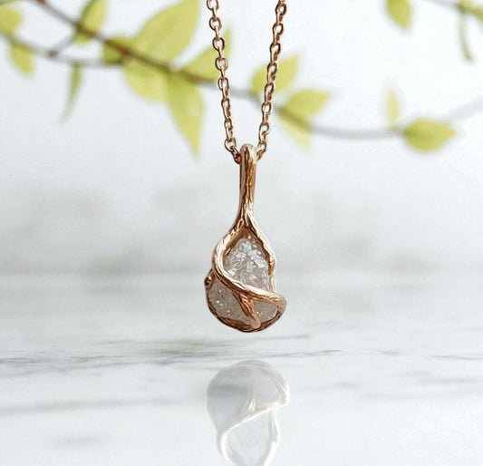 raw uncut diamond nature-inspired necklace or pendant