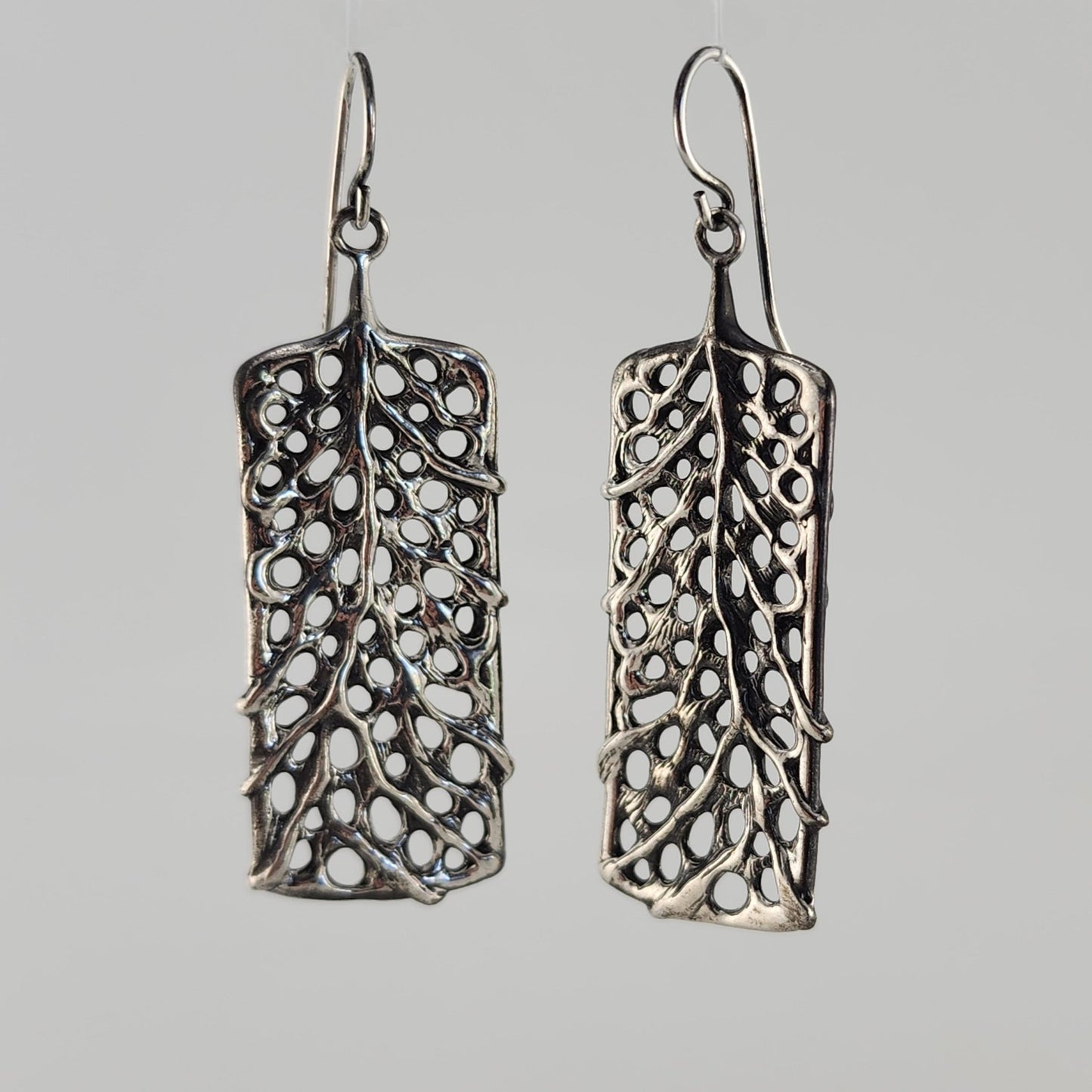 Sterling Silver Beach Style Earrings in a Sea Fan Coral Design - DV Jewelry Designs