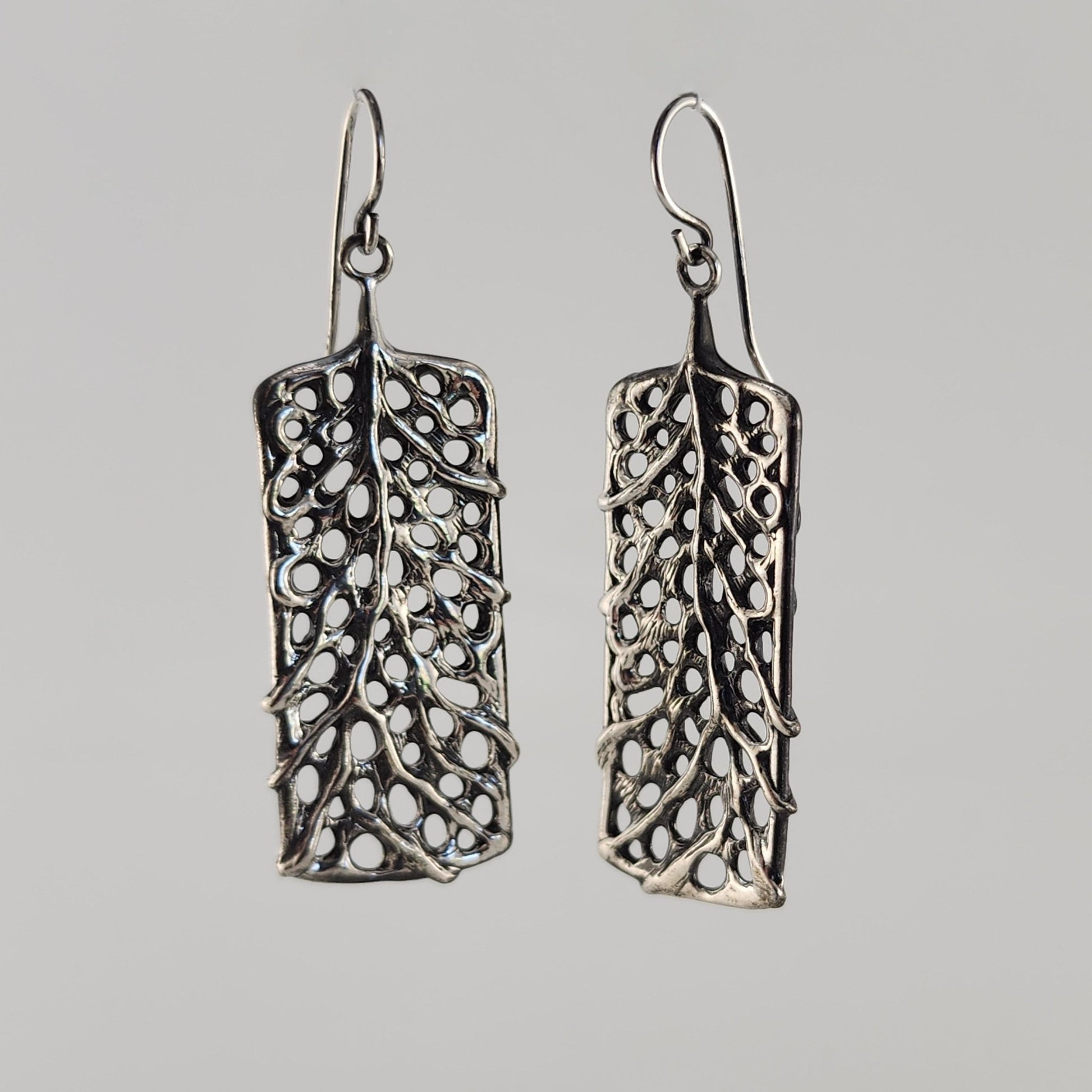 Sterling Silver Beach Style Earrings in a Sea Fan Coral Design - DV Jewelry Designs